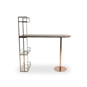 Elegant Bar Masası - Ferhat Berbercan modern bar masası koyu ahşap tablo yan görünüm